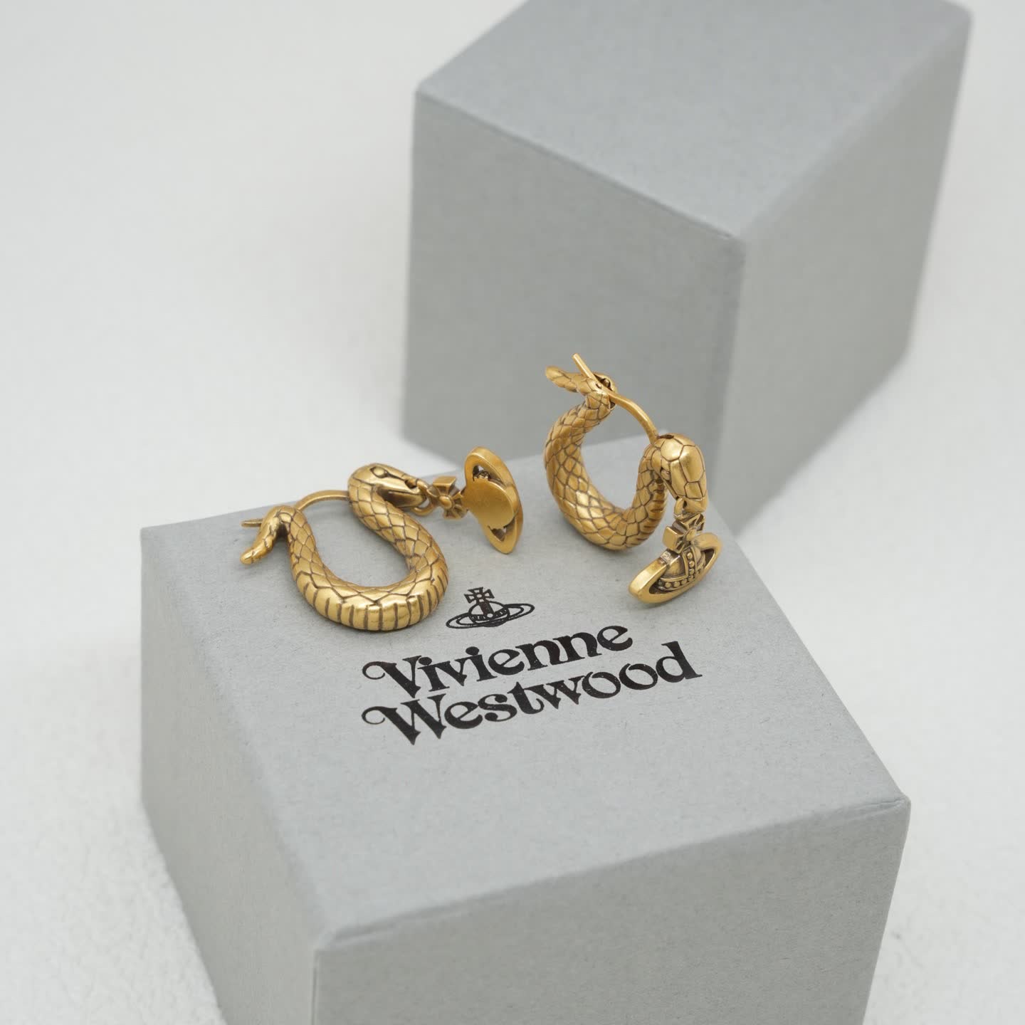 Vivienne Westwood Gold Snake Hoop Earrings